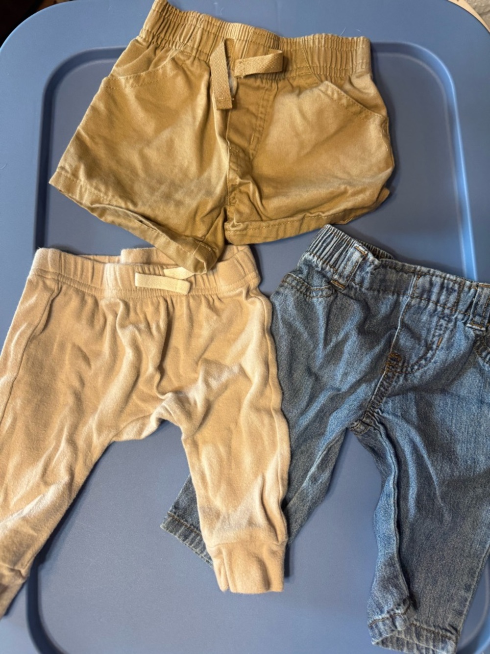 Kids Neutral Three-Pack Bottoms - Tan, Beige, Blue